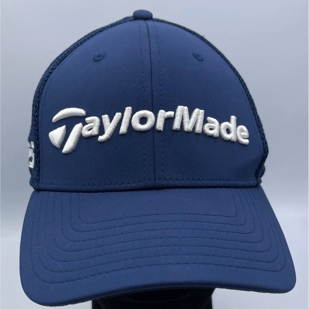 TaylorMade Tour Cage 23 Navy‎ Blue Mesh Back Headwear Fitted Men's S/M NWOT New